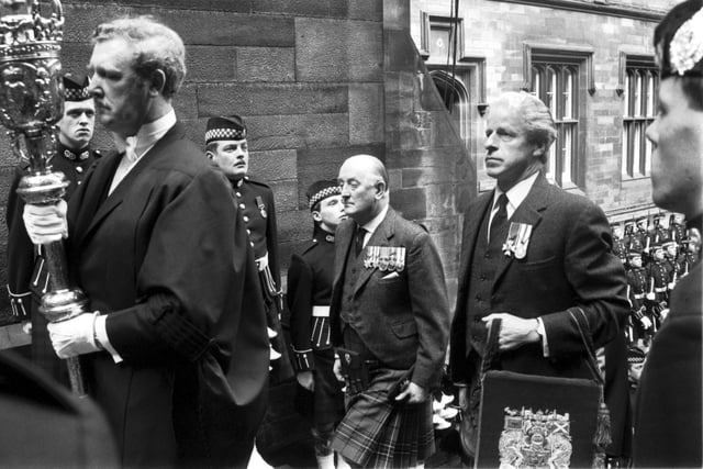 Lord High Commissioner Lord Maclean of Duart at the opening of the General Assembly of the Church of Scotland in 1985.