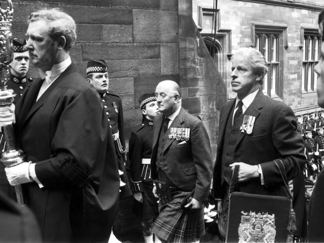 Lord High Commissioner Lord Maclean of Duart at the opening of the General Assembly of the Church of Scotland in 1985.