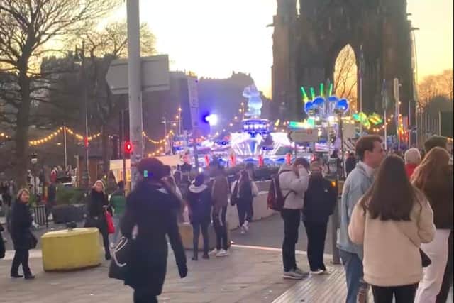 Edinburgh Christmas Market was bustling on Friday