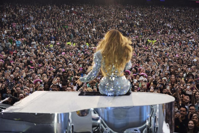 Beyoncé performed to a crowd of 54,943 delighted fans who danced and sang along in the rain soaked BT Murrayfield stadium.