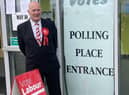 Derek Milligan outside the polling station at Lasswade Centre yesterday.