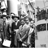 Caribbean migrants are welcomed by RAF officials after the Empire Windrush landed them in London in 1948 (PA Media/Getty Images)