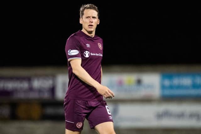 Christophe Berra in action for Hearts in one of his 263 appearances for the Tynecastle club, at East Fife last November  (Photo by Ross Parker / SNS Group)