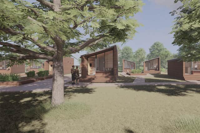A CGI of the new Social Bite Village at Granton, Edinburgh