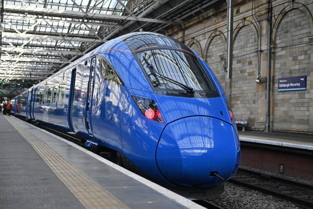 Lumo's inaugural service after arriving at Edinburgh Waverley on Thursday. Picture: John Devlin