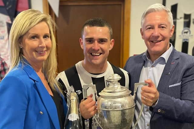 Fraserburgh ace Scott Barbour receives Highland League trophy last week