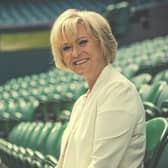 Passing on the mic: Sue Barker is stepping down after 30 years broadcasting for the BBC
Pic: BBC