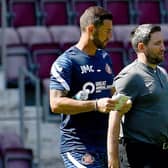 Lee Johnson and Jamie McAllister worked together at Sunderland. Picture by Frank Reid