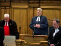 Moderator Rev Iain Greenshields is installed in a ceremony at the beginning of The General Assembly of the Church of Scotland by his predecessor Jim Wallace, Baron Wallace of Tankerness.