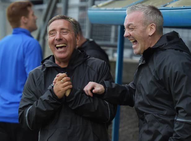 Davie Nicholls, right, has taken interim charge of Peterhead following the departure of Jim McInally after 11 years in post