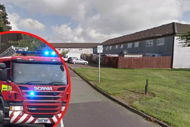 The fire erupted on Katherine Street in Livingston, West Lothian.