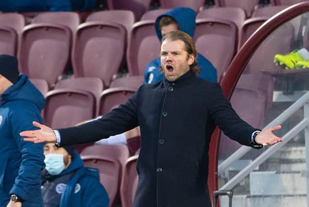 Hearts manager Robbie Neilson during his team's 3-2 loss against Raith Rovers.