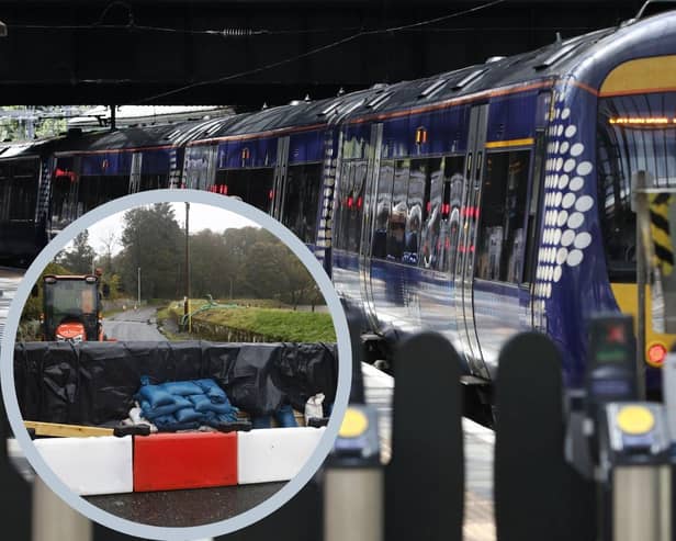 Trains from Edinburgh to Inverness and Aberdeen are running as normal again following disruption at the weekend caused by heavy rain. Photos by PA and Getty.
