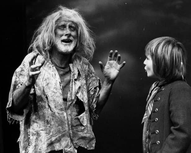 The person on the left is either Spike Milligan playing Ben Gunn in Treasure Island at the Mermaid Theatre in London in 1974, or Susan Morrison before she got her boiler fixed (Picture: Central Press/Hulton Archive/Getty Images)