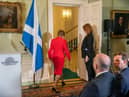 Nicola Sturgeon leaves the press conference at Bute House where she announced she is standing down as First Minister (Picture: Jane Barlow/pool/AFP via Getty Images)