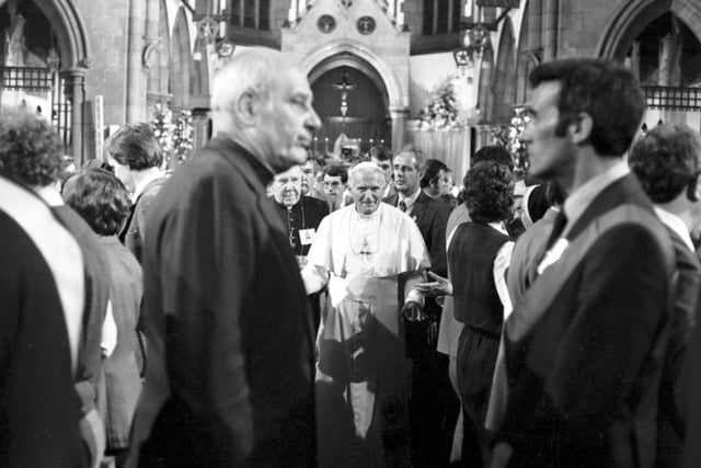 Pope John Paul II in St Mary's Cathedral during the Papal visit.