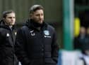 Lee Johnson watches on as Hibs take on Rangers