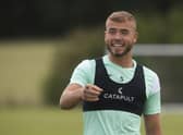 Ryan Porteous takes part in training at the Hibernian Training Centre