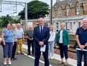 East Lothian MSP Paul McLennan with campaigners at Dunbar station