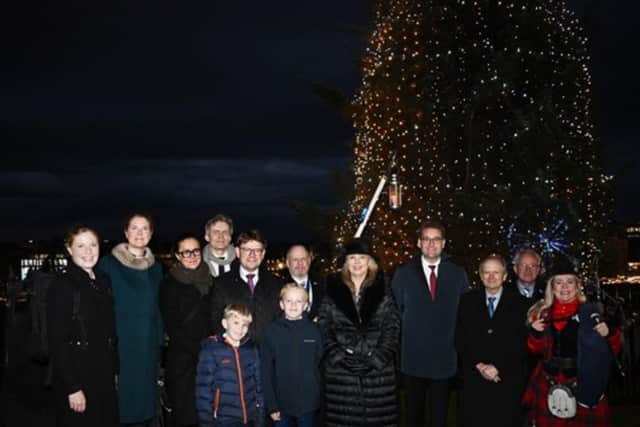 Edinburgh's Depute Lord Provost joined a delegation from Vestland county council in Norway and representatives from Edinburgh Candlemakers to light the Christmas tree in a ritual that goes back decades