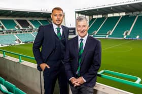 Ben Kensell, Hibs' new chief executive, with chairman Ron Gordon. Picture: Alan Rennie