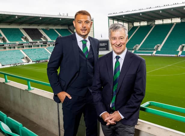 Ben Kensell, Hibs' new chief executive, with chairman Ron Gordon. Picture: Alan Rennie