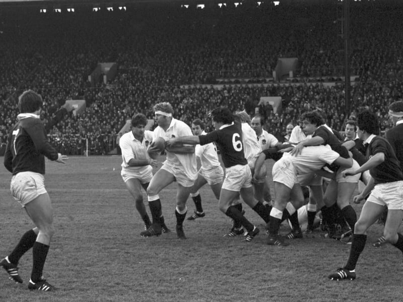 Scotland v England Five Nations rugby international at Murrayfield in Edinburgh, January 1982.