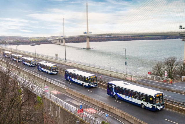 The trial of the UK's first autonomous full-sized passenger bus fleet began when Stagecoach launched a driverless bus service across the Forth Road Bridge.  Scotland's transport minister Kevin Stewart was one of the first to strap in as the Stagecoach vehicles were tested on the service between Ferry Toll near Inverkeithing and Edinburgh Park. He said afterwards he felt 'very safe'.