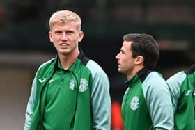 Lewis Stevenson, right, with Josh Doig ahead of a Premier Sports Cup match last season