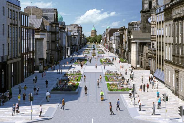 An artist's impression of Edinburgh's George Street under the plans