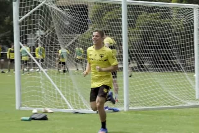 Cameron Devlin is waiting to join Hearts.