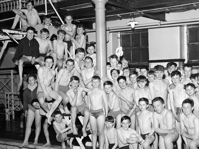 Edinburgh Battalion Boys Brigade at a Swimming Gala in Dalry Baths in April, 1963.