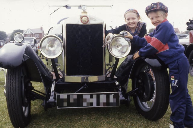 A Vintage and Classic Car Rally at Seaburn Recreation Park in July 1990. Do you recognise the young car enthusiasts?