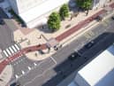 A bird's eye view of how the CCWEL cycle route will look at Haymarket.