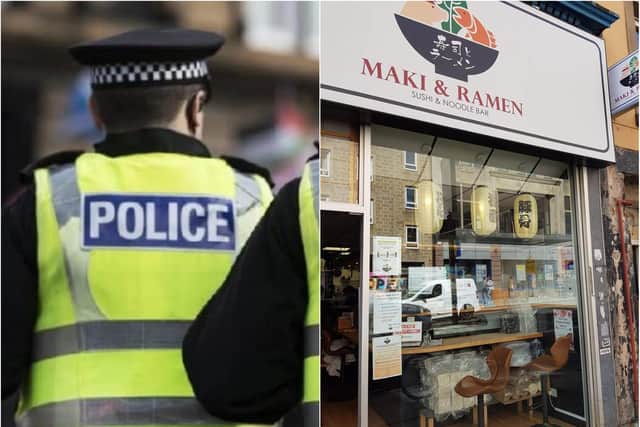 The incident took place at the Maki & Ramen restaurant in Edinburgh's Nicolson Street.