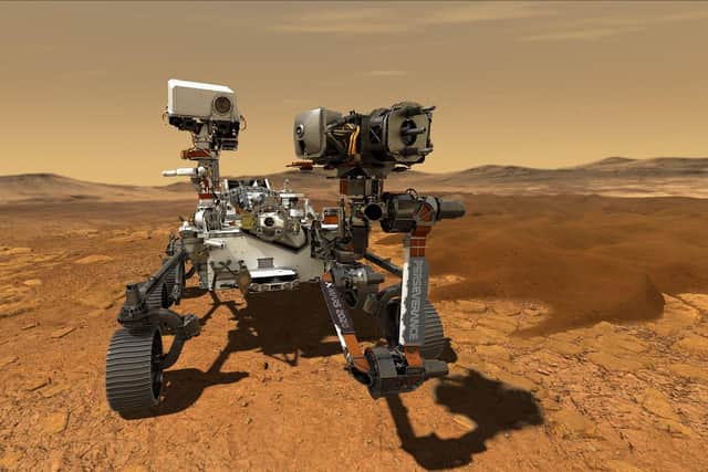 The Mars rover landed on Thursday evening.