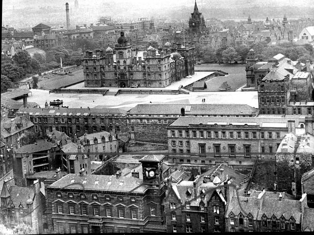 George Heriot's School viewed from the Castle Esplanade in 1959.