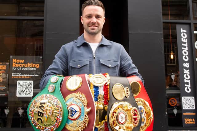 Josh Taylor attends a media and fan event at his sponsor German Doner Kebab in Edinburgh’s Lothian Road. Picture: Ian Jacobs