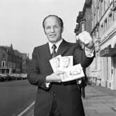 British heavyweight boxer Henry Cooper in Edinburgh to publicise his autobiography in April 1974.