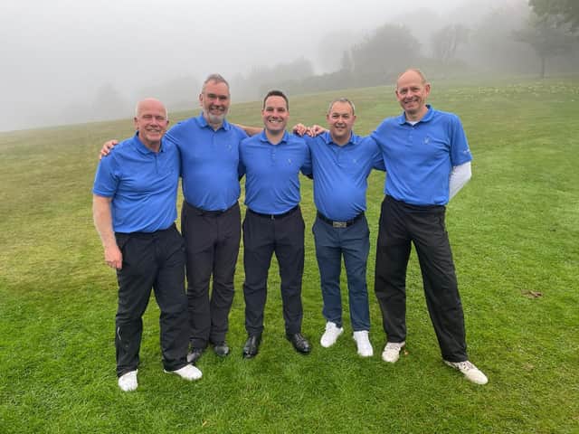 Merchants of Edinburgh Golf Club are through to the semi-finals of the Annodata Matchplay, having been represented in the most recent round by, from left, Andrew Helm, Kenny Roy, John Hunter, Mike Leitch and Fraser Smith. Adam George, not pictured, was also in the team.