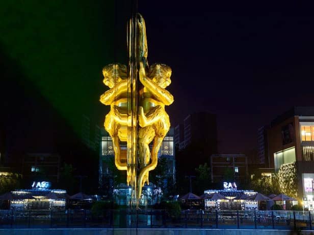 Golden Monkey sculpture, potentially to be installed at Inverleith House, on The Opposite House in Beijing, 2016.
