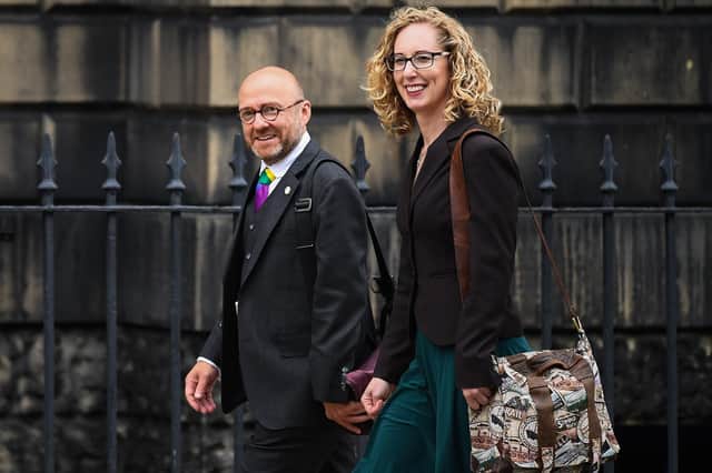 Scottish Greens co-leaders Patrick Harvie and Lorna Slater after the SNP and the Scottish Greens agreed a new power sharing partnership at the Scottish Parliament