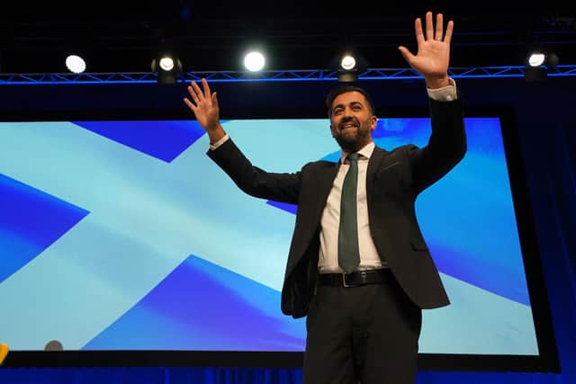 First Minister Humza Yousaf after his speech during the SNP's annual conference in Aberdeen. Picture: Andrew Milligan