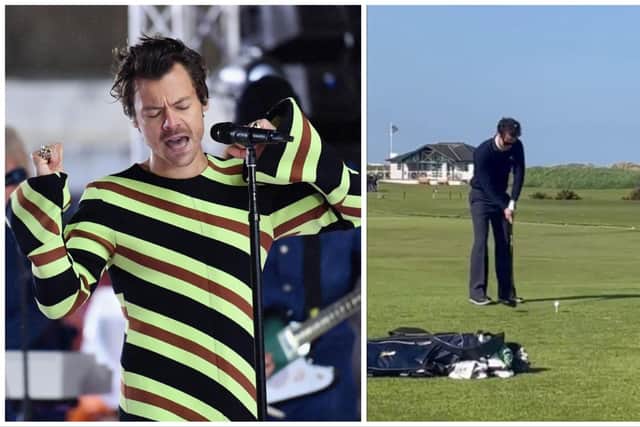 Before taking to the stage at BT Murrayfield Stadium on Friday night, Harry Styles enjoyed a game of the home at the Old Course In St Andrews.