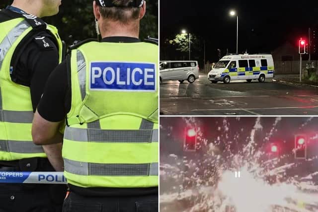 Police officers and emergency services workers were attacked in the Bonfire Night carnage in Edinburgh