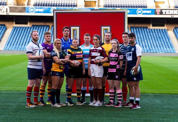 Top men's and women's clubs at the launch in September 2019 which would be ended by the Covid-19 pandemic. Picture: Alan Harvey/SRU/SNS