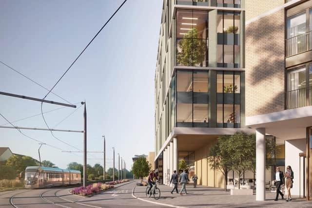 A striking new development will feature a hotel with a ground floor café and a separate modern office building with associated public realm plaza.  The mixed-use development at 20 Haymarket Yards lies close to Haymarket Station.