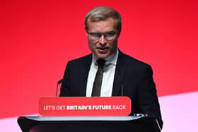 Michael Shanks MP for Rutherglen and Hamilton West delivers a speech to party delegates on day two of the Labour Party conference (Photo: Leon Neal/Getty Images)