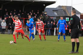 Neil Martyniuk saw his last penalty for Bonnyrigg saved. Picture: Joe Gilhooley LRPS.
