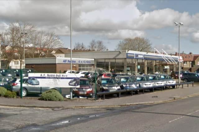 The former car showroom site in Penicuik.